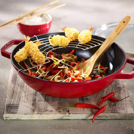 Staub Specialities Wok mit Glasdeckel Kirschrot 30cm