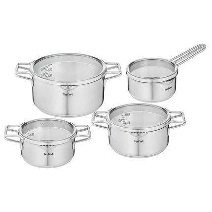 Tefal Nordica - Topfset - 4-teilig - Edelstahl/Glas