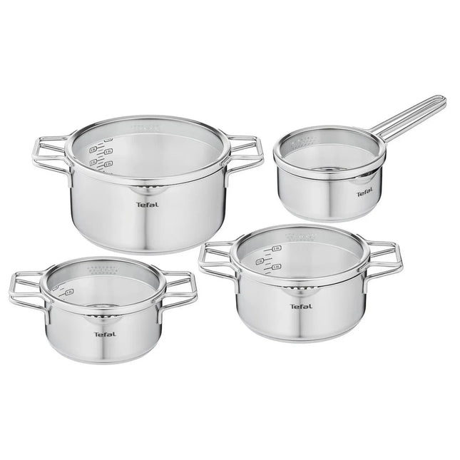 Tefal Nordica - Pannenset - 4-delig - RVS/Glas