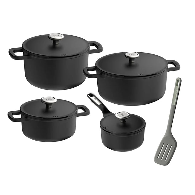 BergHOFF Leo Phantom Topf-Set - 4-teilig | Mit gratis Pfannenwender