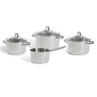 BK Essentials Kochtopf-Set - Edelstahl - 4-teilig - mit Glasdeckeln
