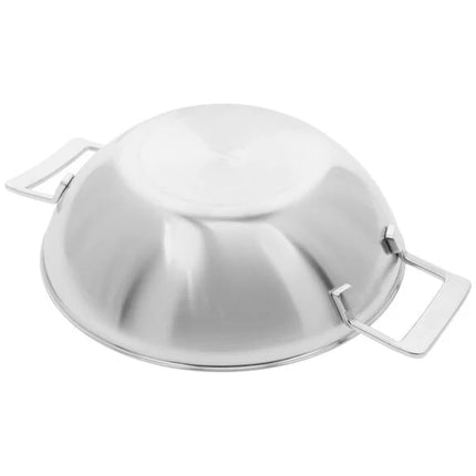 Demeyere Industry 5 Edelstahl-Wokpfanne - 30 cm - 2 Griffe - mit gratis Glasdeckel