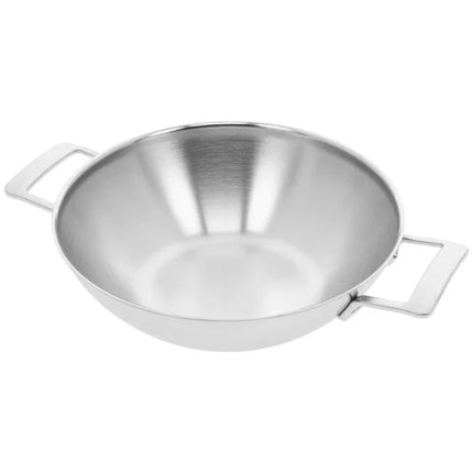 Demeyere Industry 5 Edelstahl-Wokpfanne - 30 cm - 2 Griffe - mit gratis Glasdeckel