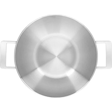 Demeyere Industry 5 Edelstahl-Wokpfanne - 30 cm - 2 Griffe - mit gratis Glasdeckel