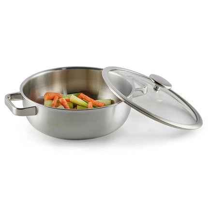 Habonne Schmorpfanne - Schmortopf Edelstahl 5-ply - 26 cm / 3,5 L